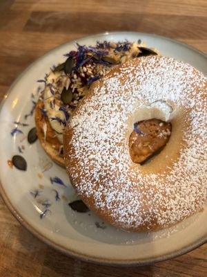 PBJ banana bagel.   at Mr Cooper's Coffee House in Whitby