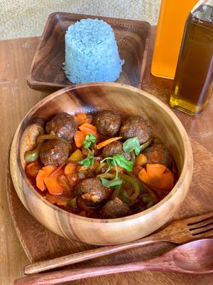 Vegan Sweet and Sour Banana Heart at ENI - Soul Kitchen in Palawan