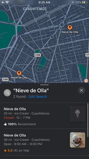 make sure you go to the correct address in the bottom left, the other one is non-existent at Nieve de Olla in Mexico City