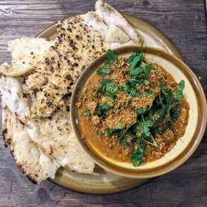 Choley with fire bread at The Allotment Club in Okehampton