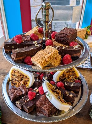 Cake tower at The Allotment Club in Okehampton