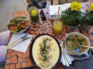 Palo verde bowl and pasta at Palo Verde in Prague