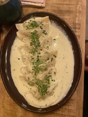 Mushroom ravioli  at Palo Verde in Prague