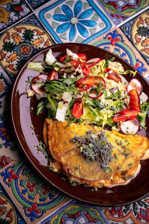 Chickpea omelet at Palo Verde in Prague
