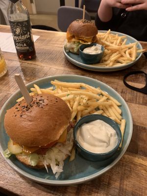 Double cheeseburgers #Veganuary at Palo Verde in Prague
