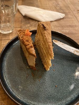 Cheesecake + honey cake  at Palo Verde in Prague