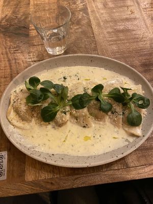 Mushroom ravioli  at Palo Verde in Prague