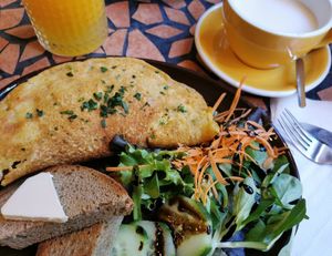 Stuffed kimchi omelette at Palo Verde in Prague