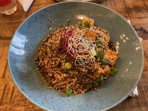 Main dish from lunch menu at Palo Verde in Prague