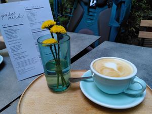 Cappuccino with oatmilk at Palo Verde in Prague