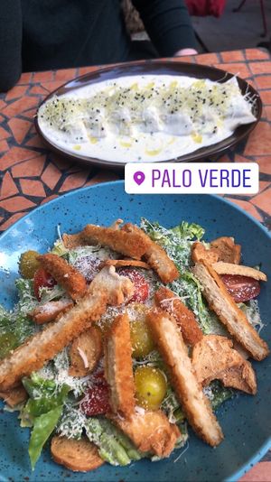 The best vegan food we had in Prague, Caesar salad and mushroom ravioli pictured. Would highly recommend and will definitely be back!!!  at Palo Verde in Prague