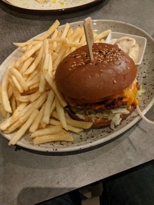 Double cheese burger menu - yum! at Palo Verde in Prague