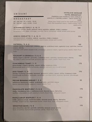 Menu 2 at Palo Verde in Prague