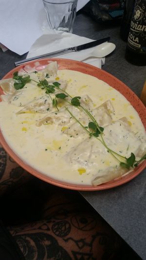 Mushroom ravioli at Palo Verde in Prague