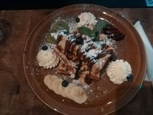 Waffles with chocolate cream at Palo Verde in Prague