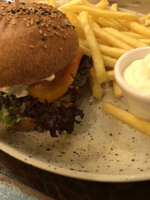 Double cheeseburger  at Palo Verde in Prague