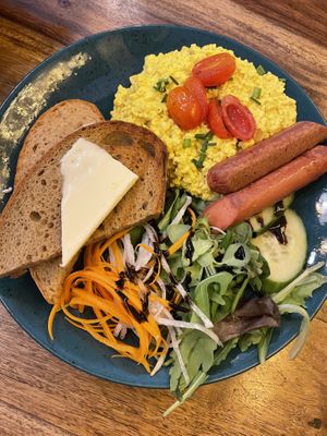 Scrambled Tofu, never had it like this before. Delicious, especially the thick pieces of bread!  at Palo Verde in Prague