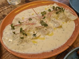 Mushroom ravioli at Palo Verde in Prague