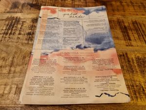 Menu at Palo Verde in Prague