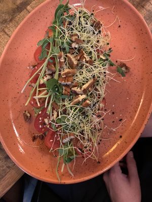 pea guacamole toast  at Palo Verde in Prague