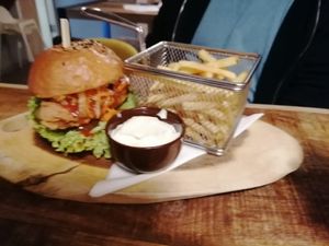 Korean Fried Burger  at Palo Verde in Prague