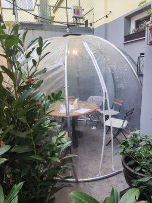 Cute outdoor seating at Palo Verde in Prague