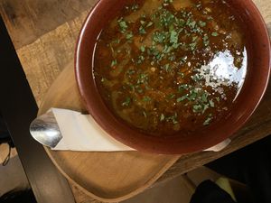 Daily menu – mushroom soup  at Palo Verde in Prague