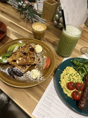 The maple syrup waffles were incredible  at Palo Verde in Prague