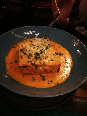 Vegan lasagne at Palo Verde in Prague