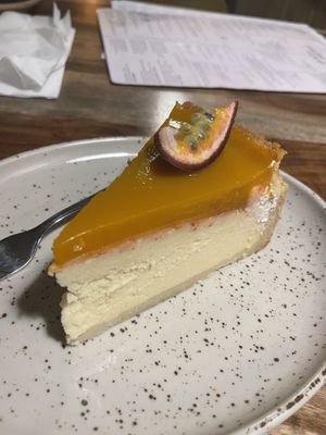 Passion fruit cheesecake  #Veganuary at Palo Verde in Prague