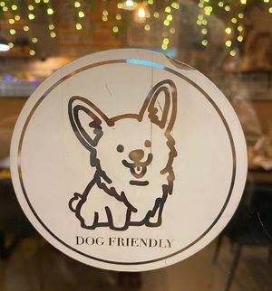 Fun dog friendly sticker  at Palo Verde in Prague
