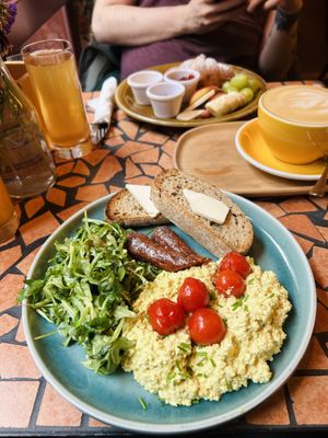 Tofu scramble, breakfast croissant  at Palo Verde in Prague