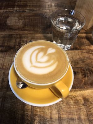 vegan latte  at Palo Verde in Prague