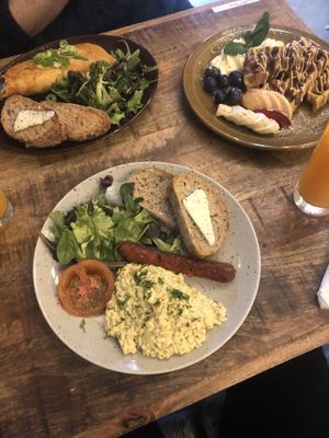 Scrambled tofu + Kimchi omelette  at Palo Verde in Prague