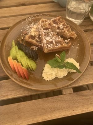 Maple syrup waffles  at Palo Verde in Prague