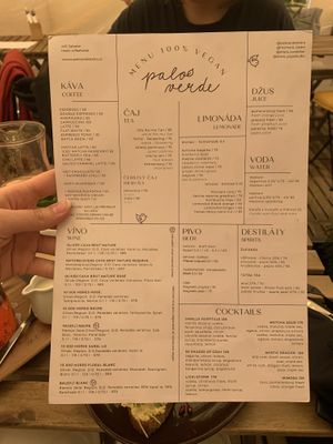 Menu  at Palo Verde in Prague