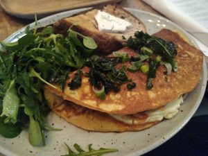 Kimchi omelette - yum! at Palo Verde in Prague