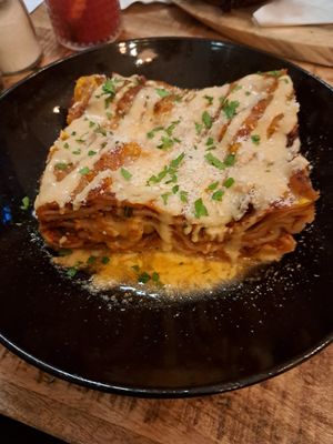 Huge lasagne! So tasteful at Palo Verde in Prague