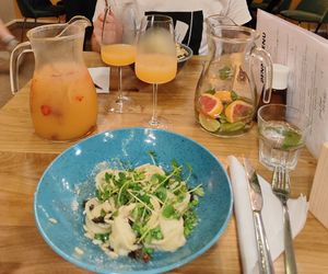 Pasta with peas at Palo Verde in Prague