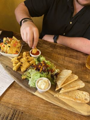 Sharing tapas platter  at Palo Verde in Prague