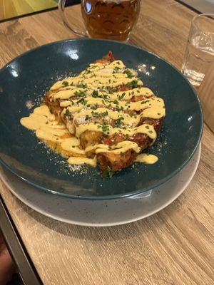 Vegan lasagna  at Palo Verde in Prague