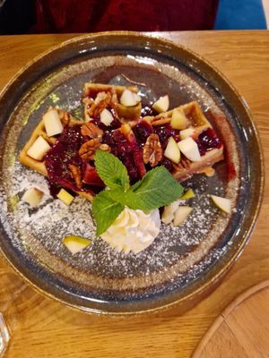 Berry waffles at Palo Verde in Prague