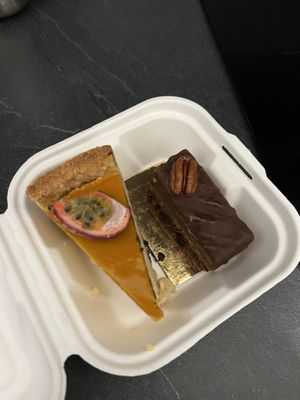 Mango passion fruit cheesecake and chocolate stick to go    at Palo Verde in Prague