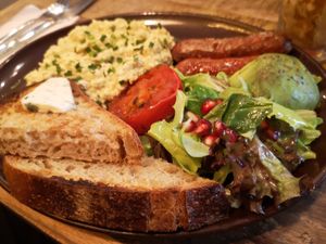 Vegan eggs at Palo Verde in Prague