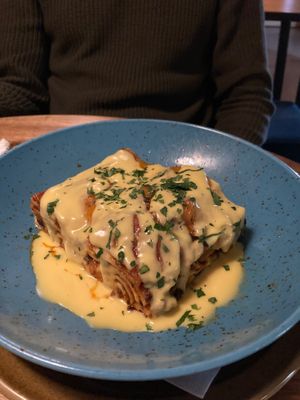 vegan lasagna at Palo Verde in Prague