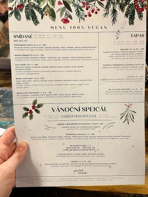 Christmas menu at Palo Verde in Prague