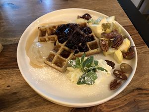 Blueberry waffles at Palo Verde in Prague
