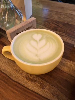 Matcha latte  at Palo Verde in Prague