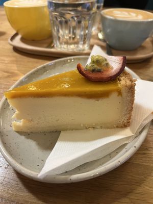 Mango, passion fruit cheezecake  at Palo Verde in Prague