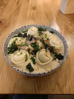 Mushroom tortellini at Palo Verde in Prague